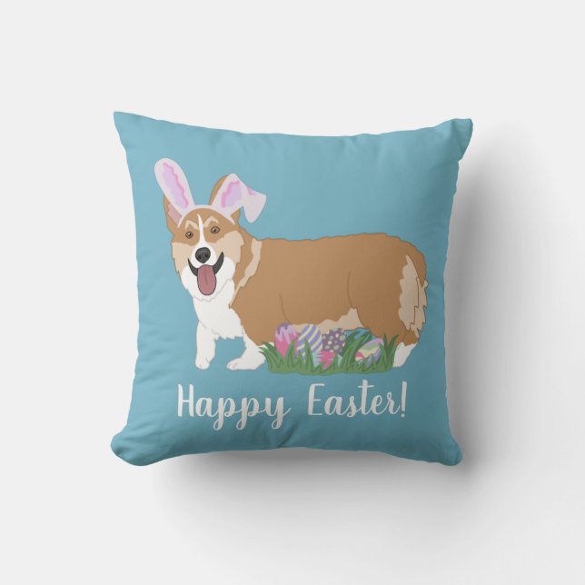 Pembroke Welsh Corgi Easter Cushion (Front)