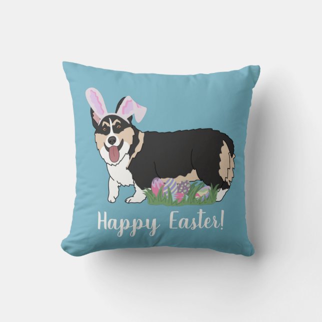 Pembroke Welsh Corgi Easter Cushion (Front)