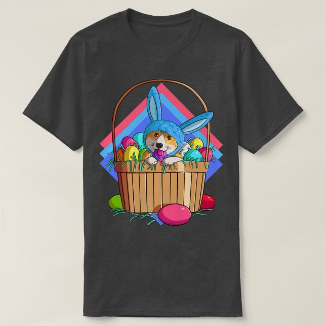 Pembroke Welsh Corgi Easter Eggs Bunny Dog1056 T-Shirt (Design Front)