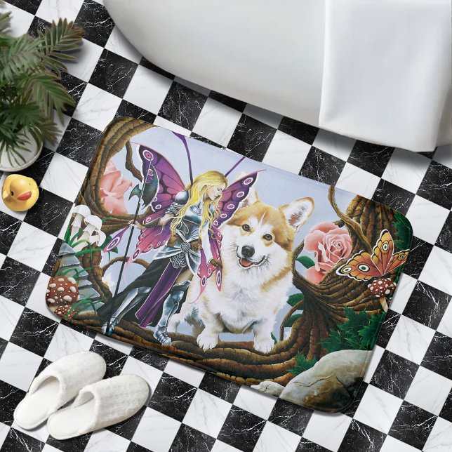 Pembroke Welsh Corgi Fairy Fantasy Bath Mat (Creator Uploaded)
