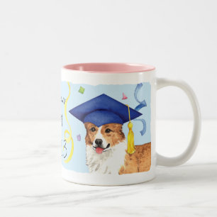 Pembroke Welsh Corgi Graduate Two-Tone Coffee Mug