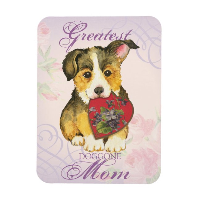 Pembroke Welsh Corgi Heart Mum Magnet (Vertical)