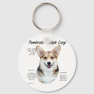 Pembroke Welsh Corgi History Design Key Ring