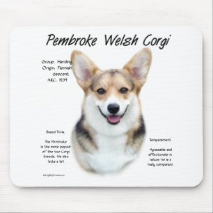 Pembroke Welsh Corgi History Design Mouse Pad
