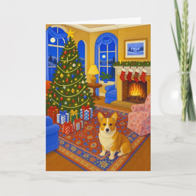 Pembroke Welsh Corgi Holiday Card (Front)