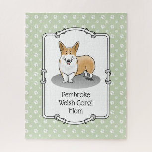 Pembroke Welsh Corgi Mom (red 1) Dog Mom Cute Jigsaw Puzzle