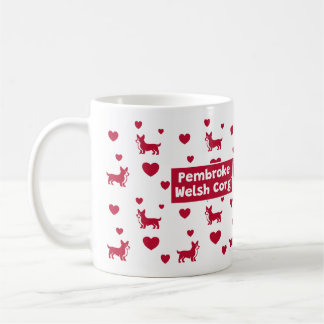 Pembroke Welsh Corgi Mug With Red Hearts