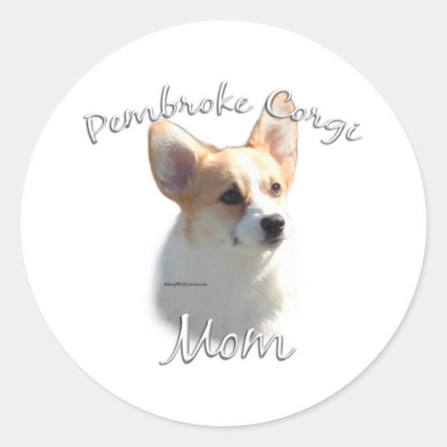 Pembroke Welsh Corgi Mum 2 Classic Round Sticker (Front)