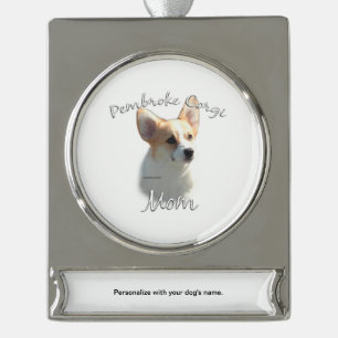 Pembroke Welsh Corgi Mum 2 Silver Plated Banner Ornament