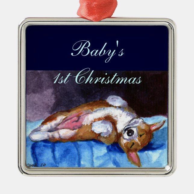 Pembroke Welsh Corgi Ornament Square Premium (Front)