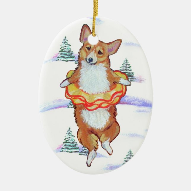 Pembroke Welsh Corgi Oval Ornament (Front)