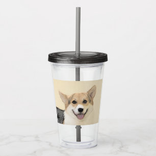 Pembroke Welsh Corgi Painting - Original Dog Art Acrylic Tumbler