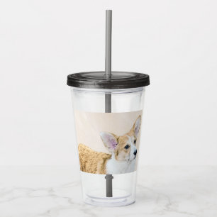 Pembroke Welsh Corgi Painting - Original Dog Art Acrylic Tumbler