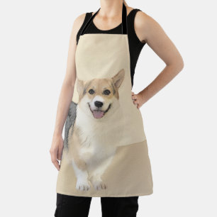 Pembroke Welsh Corgi Painting - Original Dog Art Apron