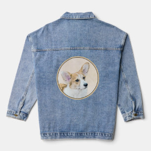 Pembroke Welsh Corgi Painting - Original Dog Art Denim Jacket