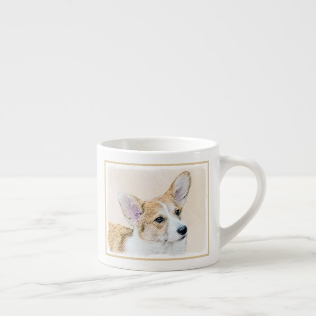 Pembroke Welsh Corgi Painting - Original Dog Art Espresso Cup (Right)