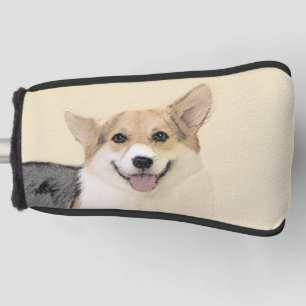 Pembroke Welsh Corgi Painting - Original Dog Art Golf Head Cover
