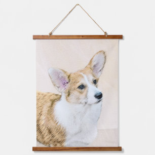 Pembroke Welsh Corgi Painting - Original Dog Art Hanging Tapestry