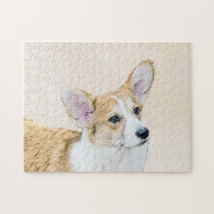 Pembroke Welsh Corgi Painting - Original Dog Art Jigsaw Puzzle
