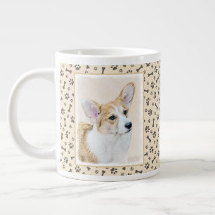 Pembroke Welsh Corgi Painting - Original Dog Art Large Coffee Mug