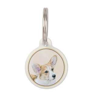 Pembroke Welsh Corgi Painting - Original Dog Art Pet Tag