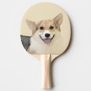 Pembroke Welsh Corgi Painting - Original Dog Art Ping Pong Paddle