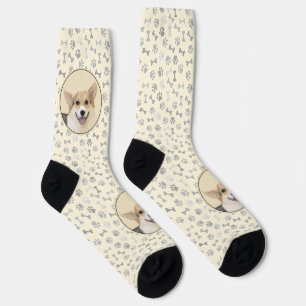 Pembroke Welsh Corgi Painting - Original Dog Art Socks