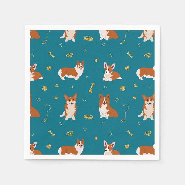 Pembroke Welsh Corgi Pattern   Napkin (Front)
