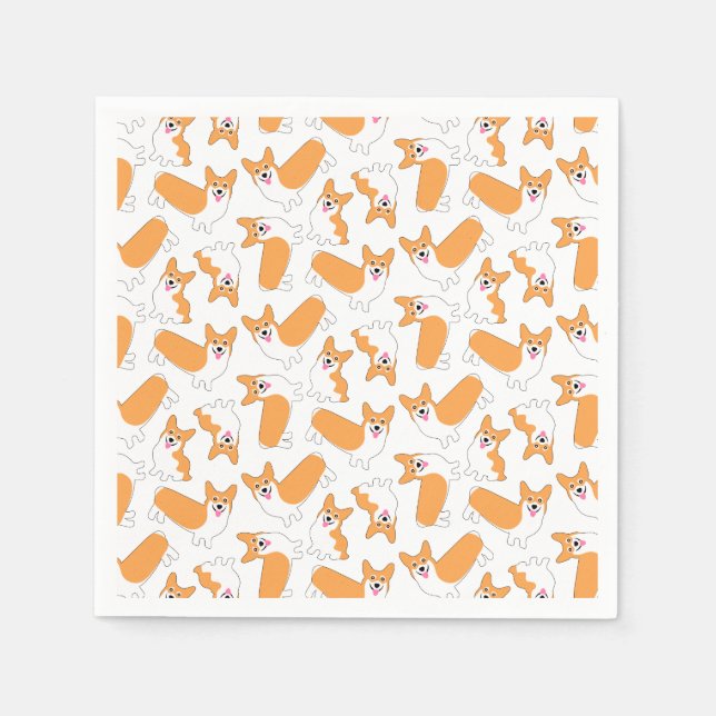 Pembroke Welsh Corgi Pattern Napkin (Front)