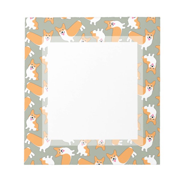 Pembroke Welsh Corgi Pattern Notepad (Front)