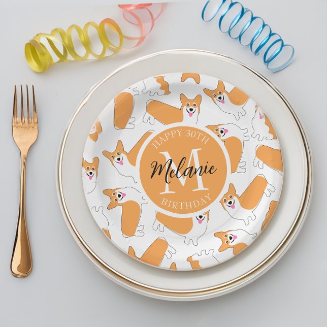 Pembroke Welsh Corgi Pattern Paper Plate (Creator Uploaded)