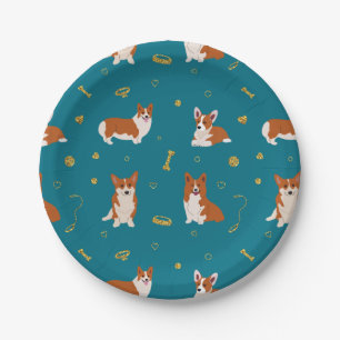 Pembroke Welsh Corgi Pattern Paper Plate