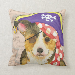 Pembroke Welsh Corgi Pirate Cushion