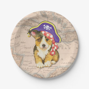 Pembroke Welsh Corgi Pirate Paper Plate
