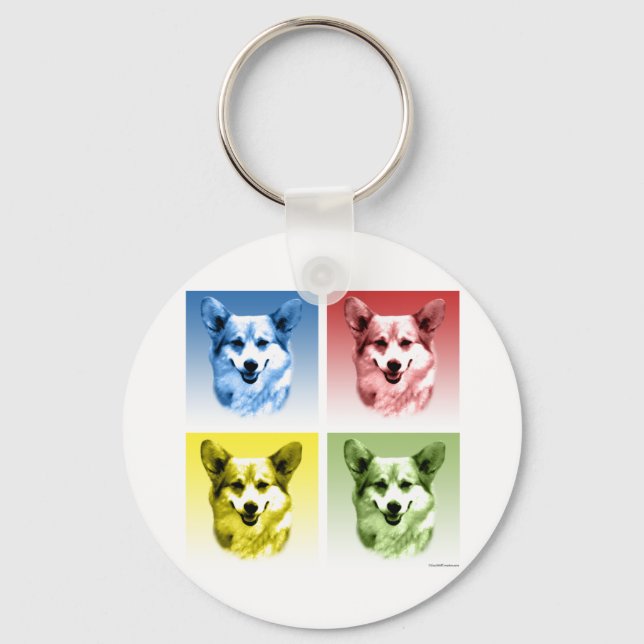 Pembroke Welsh Corgi Pop Art Key Ring (Front)