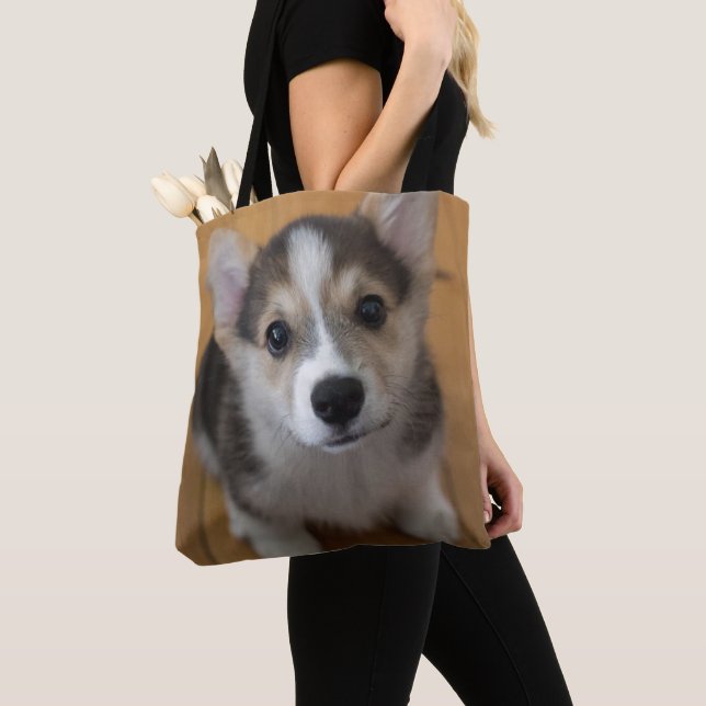 Pembroke Welsh Corgi Puppy 3 Tote Bag (Close Up)