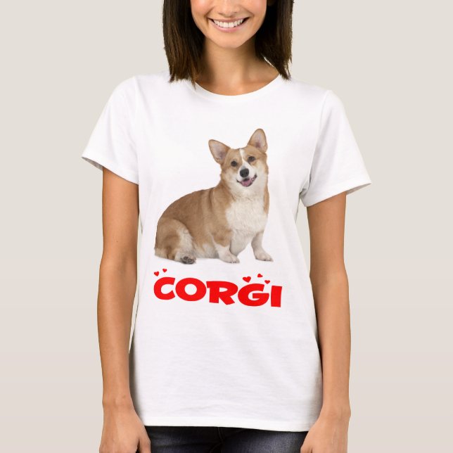 Pembroke Welsh Corgi Puppy Dog Red Love Ladies T-Shirt (Front)