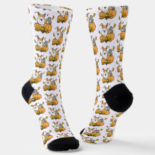 Pembroke Welsh Corgi (red 1) Pumpkins Cute Socks