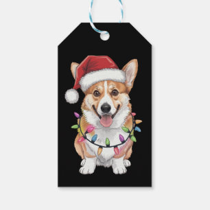 Pembroke Welsh Corgi Santa Christmas Tree Lights  Gift Tags
