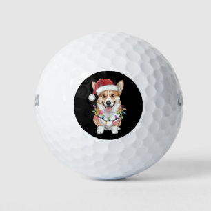 Pembroke Welsh Corgi Santa Christmas Tree Lights Golf Balls