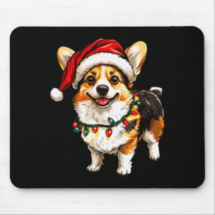 Pembroke Welsh Corgi Santa Christmas Tree Lights X Mouse Pad