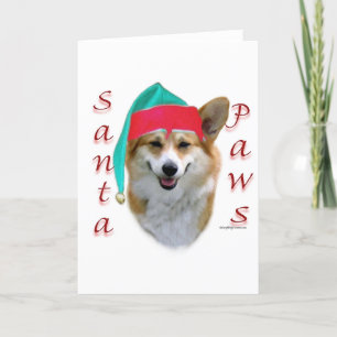 Pembroke Welsh Corgi Santa Paws Holiday Card