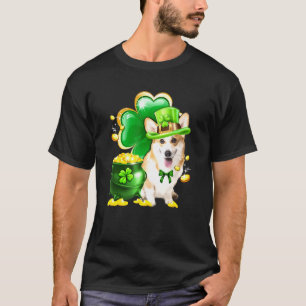 Pembroke Welsh Corgi Shamrock Irish Saint St Patri T-Shirt