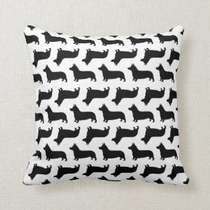 Pembroke Welsh Corgi Silhouettes Pattern Cushion