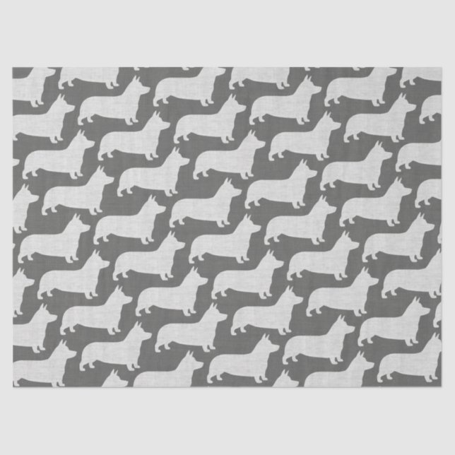 Pembroke Welsh Corgi Silhouettes Pattern Tissue Paper (Front)