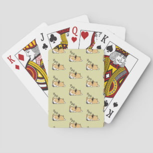 Pembroke Welsh Corgi Sleeping Dog Lover ZZZ Playing Cards