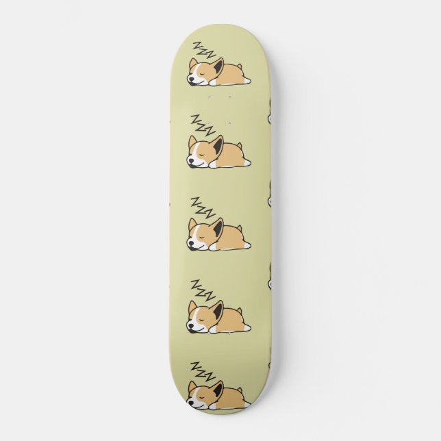 Pembroke Welsh Corgi Sleeping Dog Lover ZZZ Skateboard (Front)