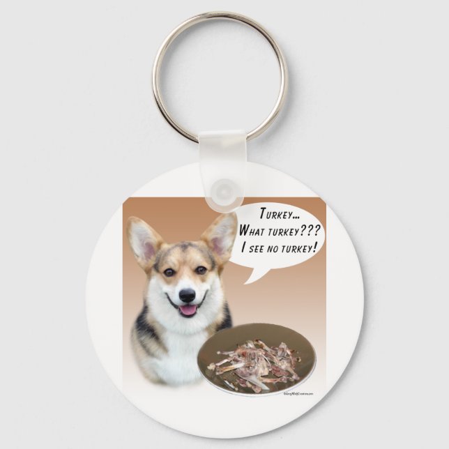 Pembroke Welsh Corgi Turkey Key Ring (Front)