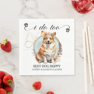 Pembroke Welsh Corgi Wedding Napkin With Photo