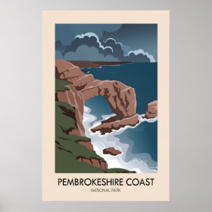 Pembrokeshire Coast National Park Modern Travel Poster